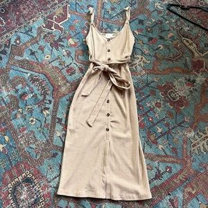 NWOT beige/nude midi dress